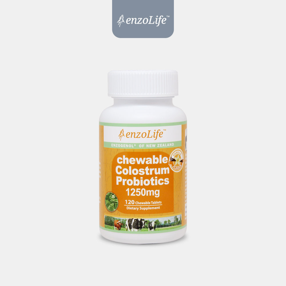 <b>엔조라이프</b> 뉴질랜드 츄어블 초유 산양유 프로바이오틱스 1250mg 120정 바닐라맛