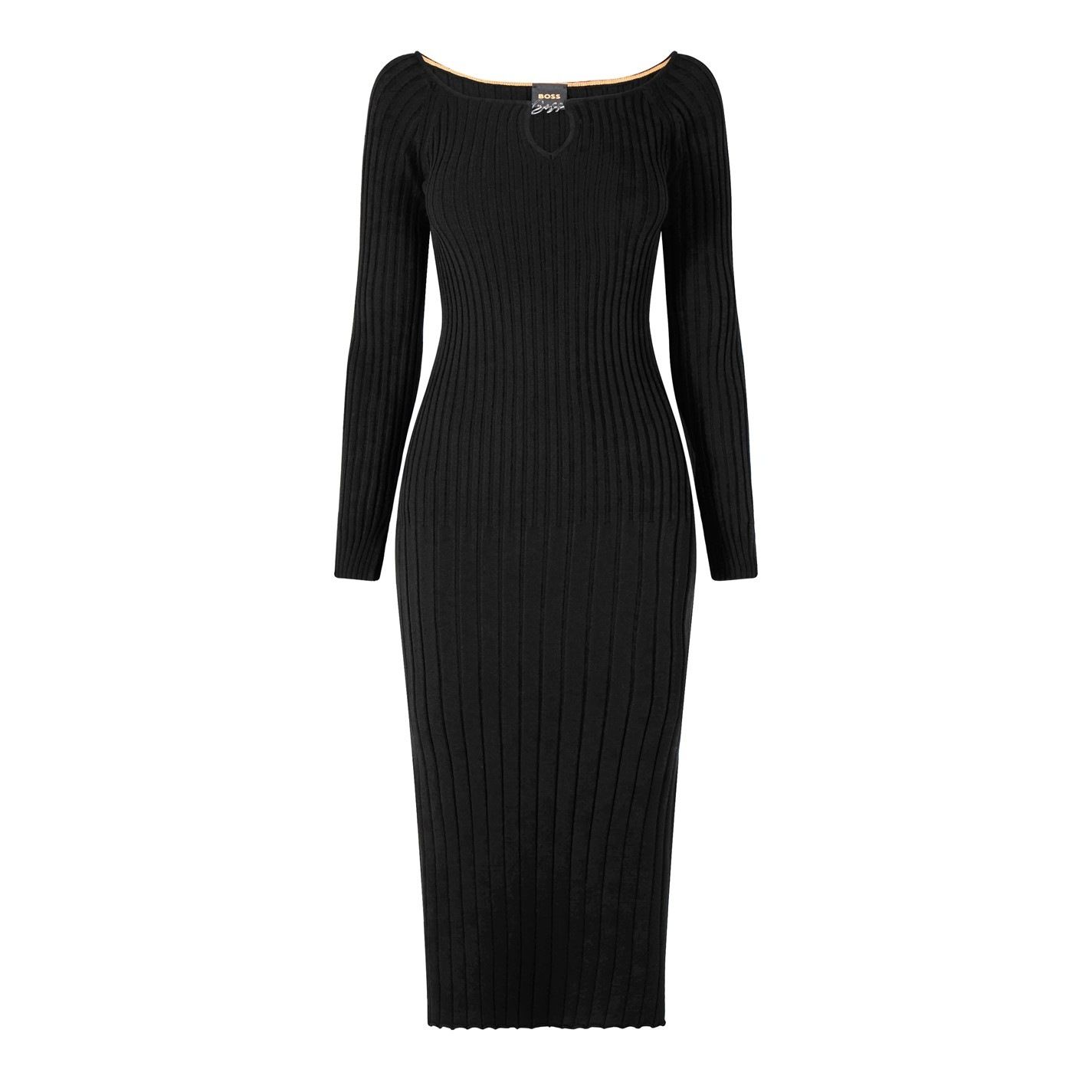 휴고보스 플림트 니트 드레스 블랙 여성 디자인 Women s C Flimt Knitted Dress, Flattering Ribbed Design Black 67 145035458