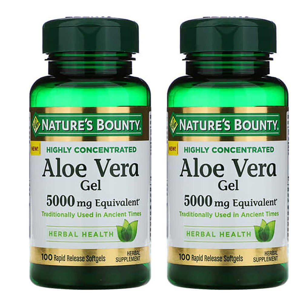 <b>네이처스바운티 알로에베라</b> 젤 5000mg 100캡슐 x 2개