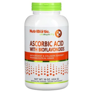 <b>뉴트리바이오틱</b> Immunity 아스코르브산 바이오플라보노이드 결정 분말 454g 파우더