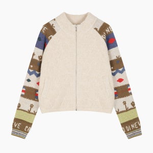 [베네통]2025 WINTER 배색 자카드 슬리브 가디건 BAKC53561IV