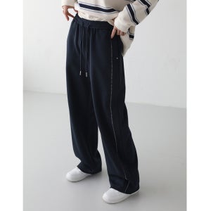 훗씨 스티치 밴딩 와이드 팬츠 #710900