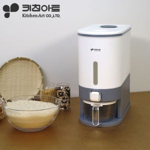 키친아트 허브 슬림형 원터치 10kg 쌀보관통 KR-KG10 / 쌀통 쌀독 잡곡통 보관용기