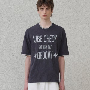 노운 Layered T-Shirts (Charcoal)