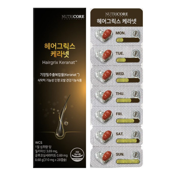 뉴트리코어 헤어그릭스 케라넷 310 mg x 28캡슐, 1개