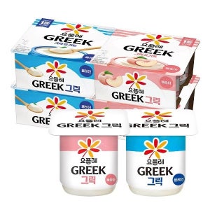 빙그레 요플레 그릭 복숭아 80g 8입 + 그릭 플레인 80g 8입 ...