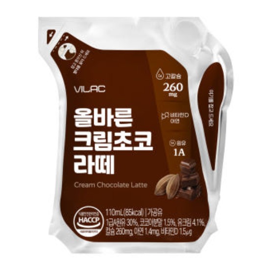 비락 올바른 크림초코 라떼 우유