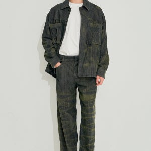 [SYSTEM HOMME] 코듀로이 컬러 라인 와이드 팬츠 / SH2E9WPC520M_DG