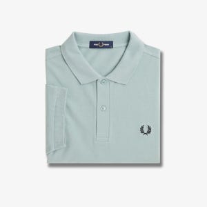 [프레드페리 어패럴] [M6000] 플레인 프레드페리 셔츠 - 실버블루/블랙 AFPM2436000-670