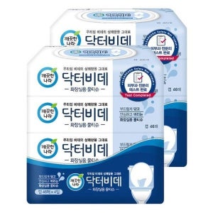 [하프클럽]깨끗한나라 닥터비데 화장실용 물티슈 캡형 46매 4입 2팩