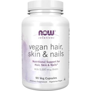 나우푸드 NOW Foods Solutions Vegan Hair Skin  Nails Nutritional Support with 5000 mcg <b>Biotin</b> 9