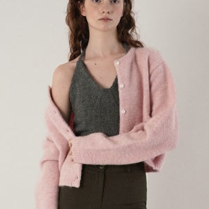 [위드아웃썸머] 메린 알파카 가디건_핑크 Merin alpaca cardigan_pink