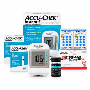 아큐첵 인스턴트S 혈당측정기+혈당 검사지100매+침100개+솜100매 (벤저스출고)  1세트  Accu-Chek Instant S
