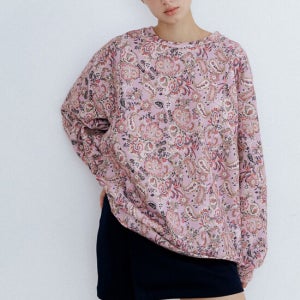 포지프레클즈 Paisley Printed Sweatshirt_Indy Pink
