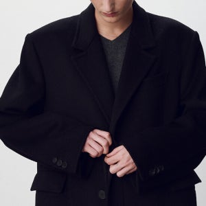 토니웩 Wool And Cashmere Tailored Single Coat_ Black