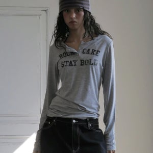 [락케이크] Classic Henly Neck Top - Gray RC25TP25400GR