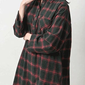 마인 체크 반오픈 원피스