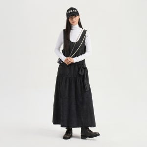 [럭키슈에뜨] Layered Denim Long Dress (black) LFPDW25280BKX