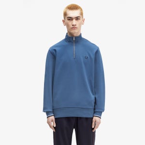 [프레드페리 어패럴] [Baseline] 하프집 스웻셔츠 - 미드나잇블루 AFPM2433574-W98