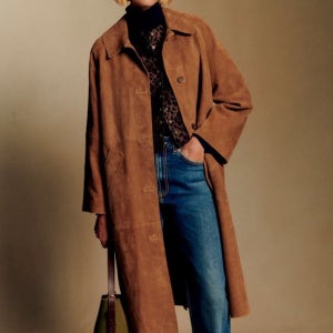 세잔 CLYDE 코트 카멜 스웨이드 여성