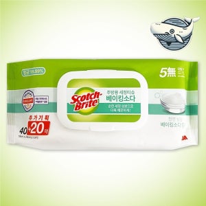 강력한 때제거 주방세정티슈 베이킹소다 청소용 3M세정티슈 주방티슈 주방청소티슈 베이킹소다티