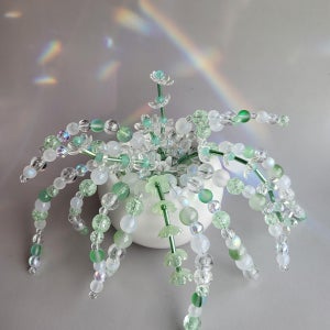 시들지않는반려식물/그린문스톤 원형화분/비즈화분/화분선물, 블링슈슈