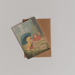 [일러스트엽서] 봄비가 내리는 날, 두둥탕탕[ARIILLUST]