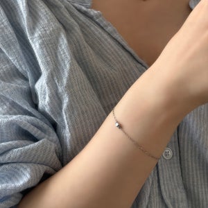 [써지컬스틸] 사각볼 플랫비즈 체인 팔찌, 만원샵