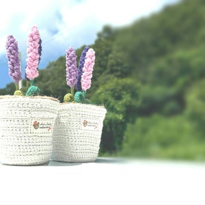 면사로 만든 라벤더. 미니화분 코바늘소품, 오뜨 AUTE
