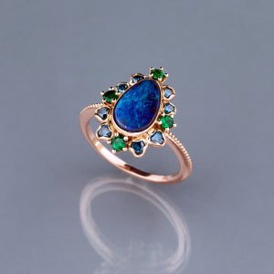 블랙오팔 14K 반지, Wcraft