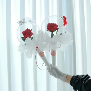 장미한송이꽃풍선 성년의날 로즈데이 부부의날 생일선물 , 또또공방