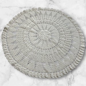 ❤️팔로우쿠폰❤️ 대형원형 꽃무늬 뜨개 도일리, 다올손뜨개