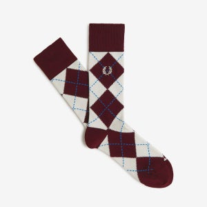 [프레드페리 어패럴] 자가드 아가일 삭스 - 옥스 블러드/에크루/코트블루 CFPU2531152-Z63