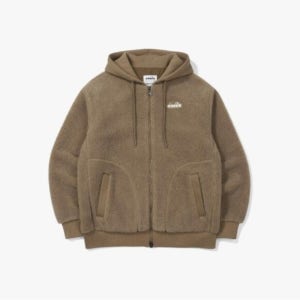 디아도라 자켓 AQS D4423LFJ95BWS 컴피 플리스 후드집업 BROWN