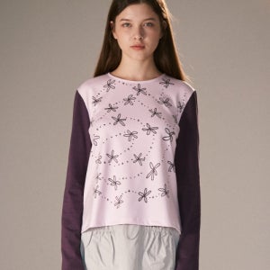 [피브스피브스] Handwriting Flower Long Sleeve Top / Pink PV25ATS004PKF