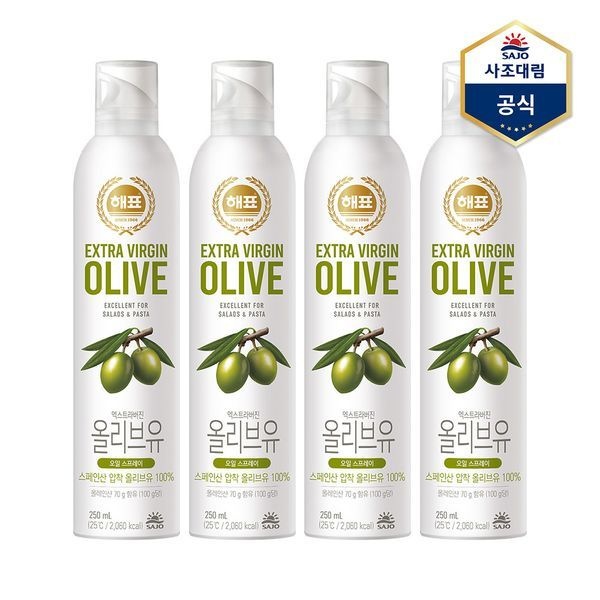 사조 [하프클럽]오일 스프레이 올리브유 250ml X 4개