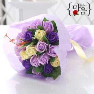 CO 장미 20송이 꽃다발 바이올렛 로즈데이 부케 코튼로오즈 코튼꽃다발 비누장미