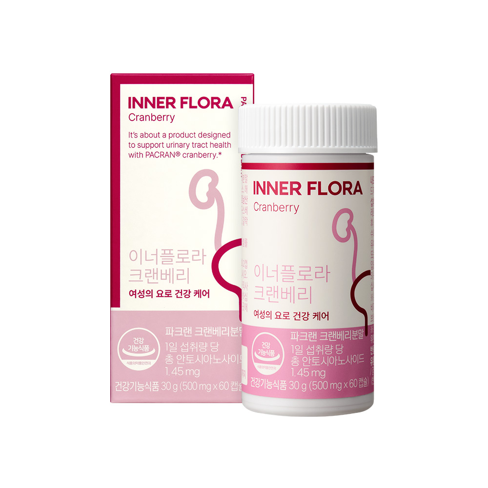 뉴오리진 이너플로라 <b>크랜베리</b> 500mg x 60<b>캡슐</b>, 3개