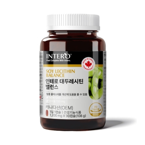 인테로 대두<b>레시틴</b> 밸런스 1200mg x 90캡슐, 1개
