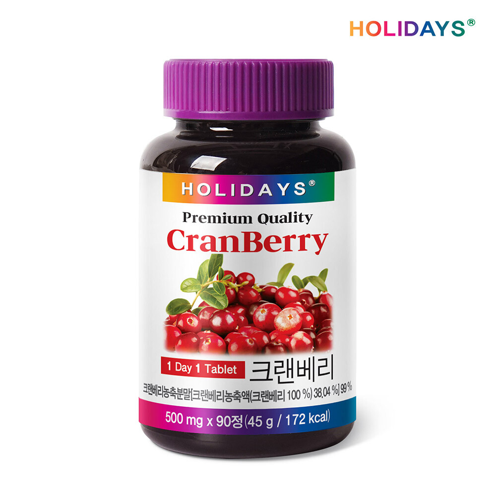 홀리데이즈 <b>크랜베리</b> 500mg x 90정, 1개