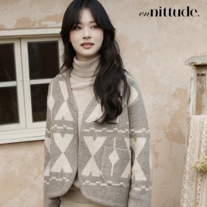 엔니튜드 울 자카드 니트코트 TV상품