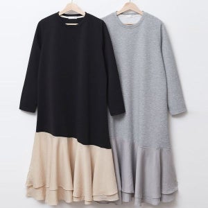 [아이우먼] 빅사이즈원피스 V266L509 밑단물결플레어원피스 SM