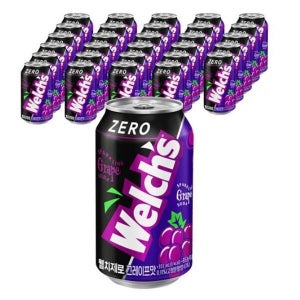 농심 웰치 제로 포도 뚱캔 355ml x 24개입 (33045455)