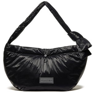 [헌터] [UNISEX] 글로시 리본 드로우스트링 숄더백 - 블랙 HDWK023BXZBLK HDWK023BXZ