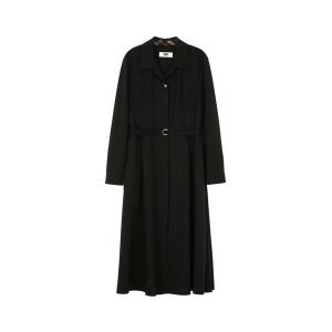 [닥스레이디스] 25FW 블랙 벨티드 체크배색 셔츠형 원피스 DLDR5D995BK