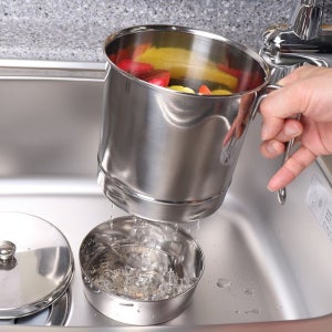 분리형 스텐 음식물 쓰레기통 2리터 음식물쓰레기 음식물수거통 음식물보관통 음식물쓰레기수거