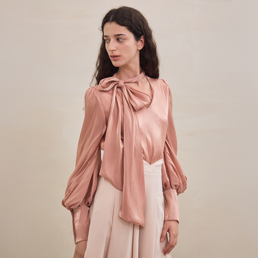 그레이스유 Daisy Satin Puff Blouse 2 Color