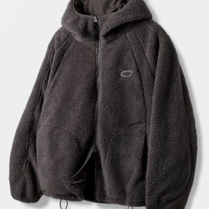 [디미트리블랙] 쉐르파 플리스 슬래쉬 후드 자켓_차콜 VBE8TH02CH