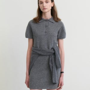 [스텝어라운드] Cashmere collar mid one-piece_GREY SA25FAKN04CH