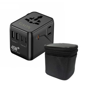 가온 해외 여행용 멀티어댑터 PD45W GaN 5포트 초고속충전 110V 멀티탭